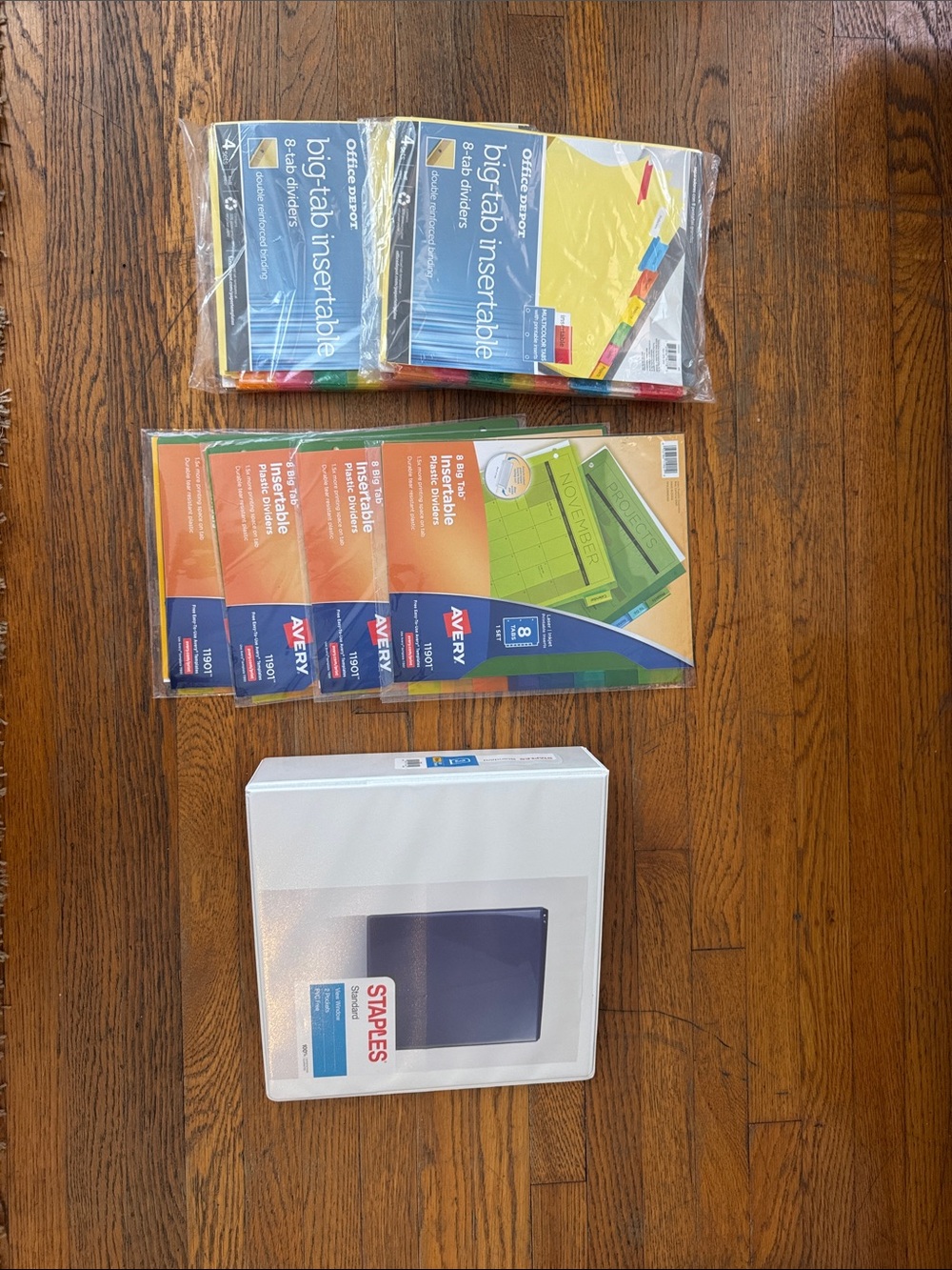 Avery Multi-Color Insertable Big Tab Dividers with White Binder